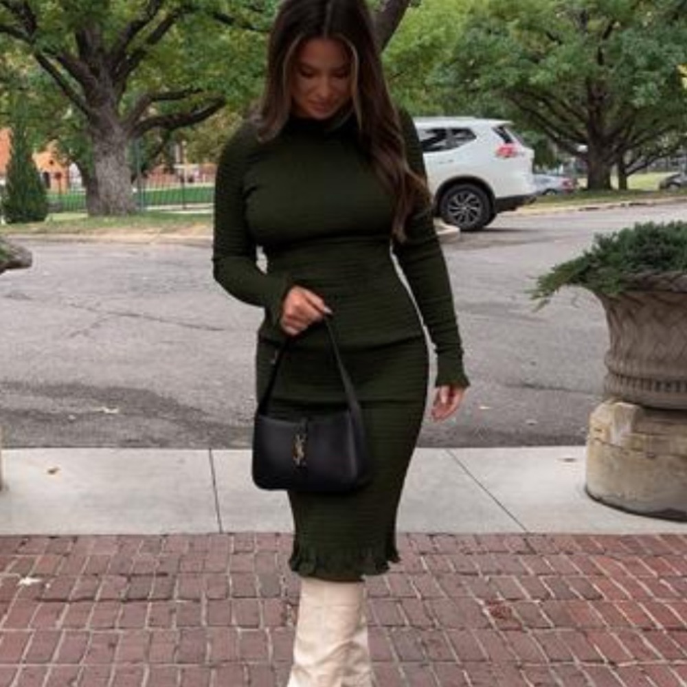 Rachel Parcell Smocked Bodycon Dress - Dark Green